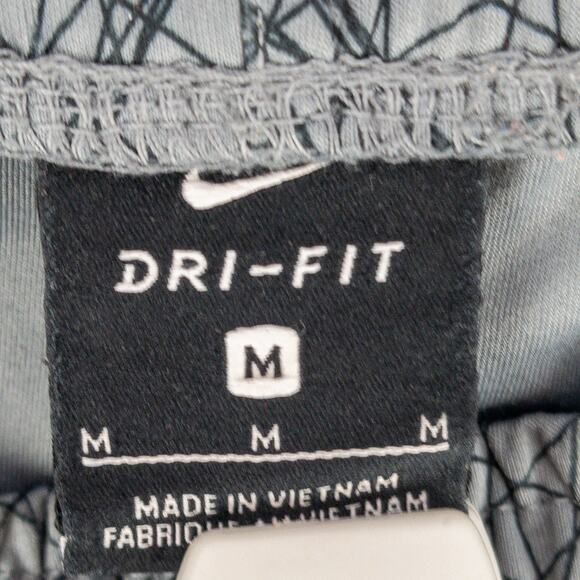 Nike Jogging Dri-Fit Shorts Men's Medium Gray Black Elastic Waist Drawstring - Picture 3 of 10